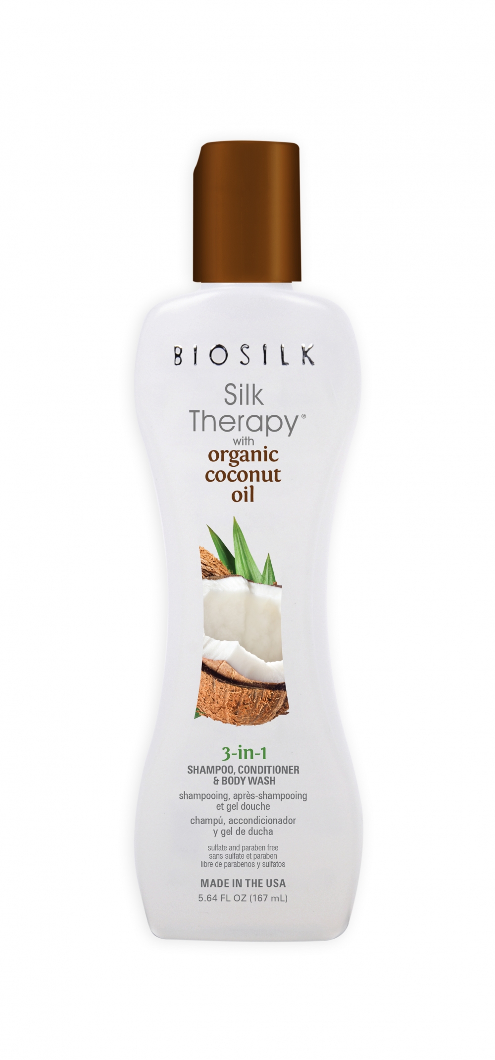 BioSilk ST. Coconut Oil -  3-in-1 Shampoo, Conditioner & Body Wash 