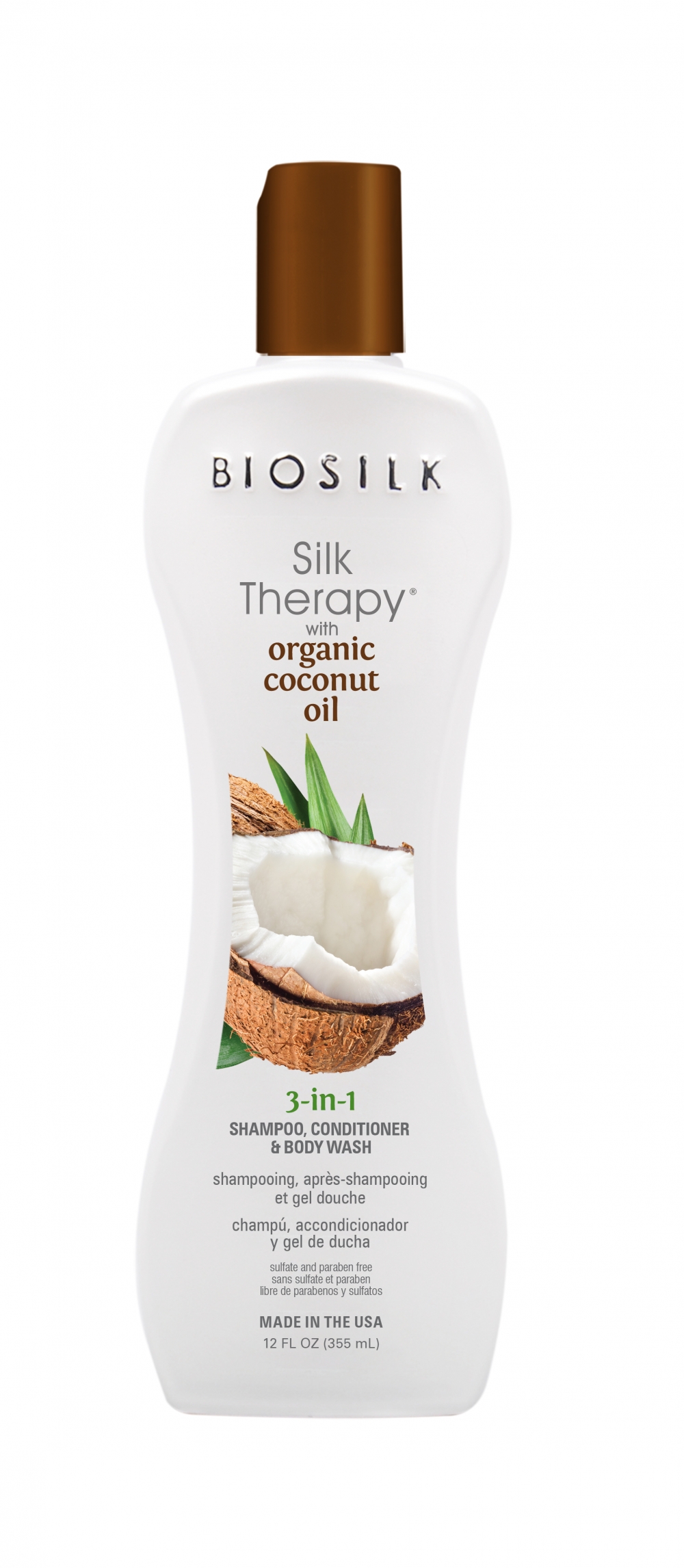 BioSilk ST. Coconut Oil - 3-in-1 Shampoo, Conditioner & Body Wash